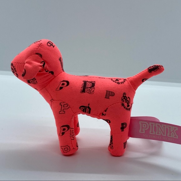 NWT Victoria's Secret PINK Collectable Display Mini Monogram Stuffed Plush Dog - Picture 3 of 8